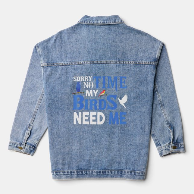 Birding And Pet Birds  Denim Jacket (Back)