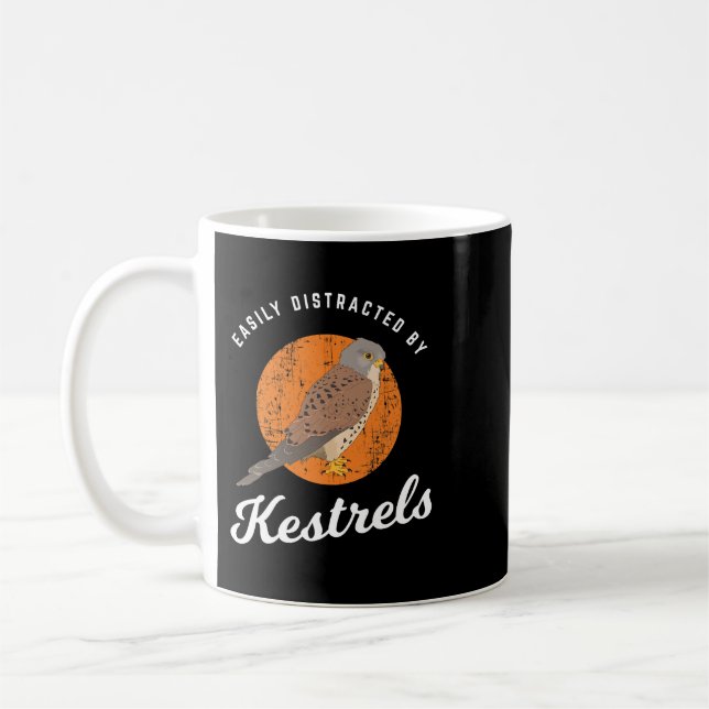 Birding Birdwatching Easily Distracted By Kestrels Coffee Mug (Left)