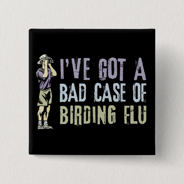 Birding Flu 15 Cm Square Badge (Front)