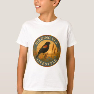 Birding Is a Lifestyle - Red-Winged Blackbird Mars T-Shirt