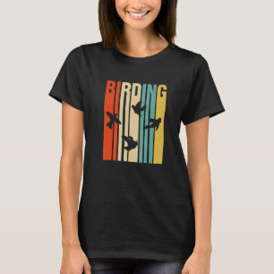Birding Rainbow Vintage   Birdwatching T-Shirt
