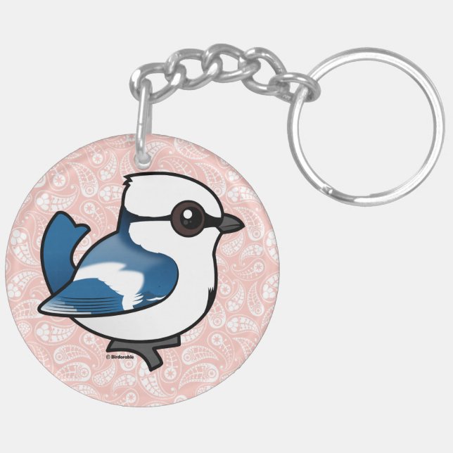 Birdorable Azure Tit Key Ring (Back Left)