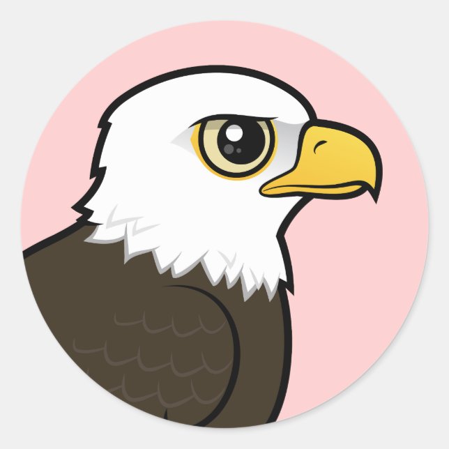 Birdorable Bald Eagle Classic Round Sticker (Front)