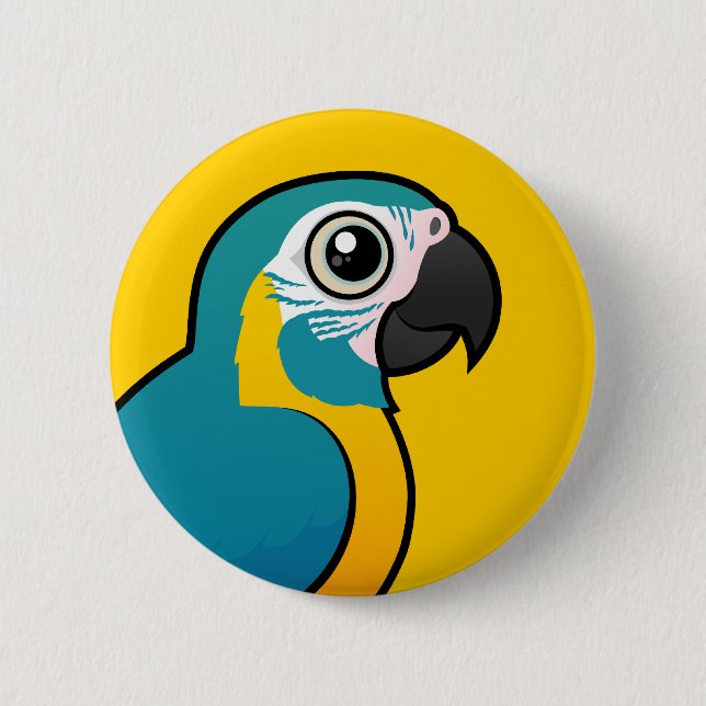 Birdorable Blue-throated Macaw 6 Cm Round Badge (Front)