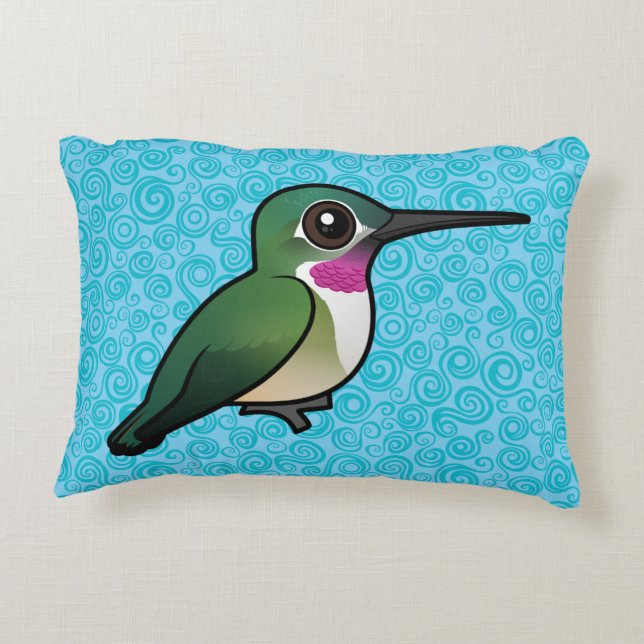 Birdorable Broad-tailed Hummingbird Decorative Cushion (Back)