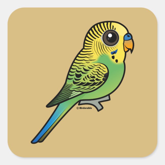 Birdorable Budgerigar Square Sticker (Front)