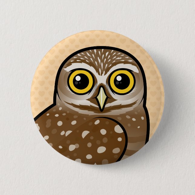 Birdorable Burrowing Owl 6 Cm Round Badge (Front)