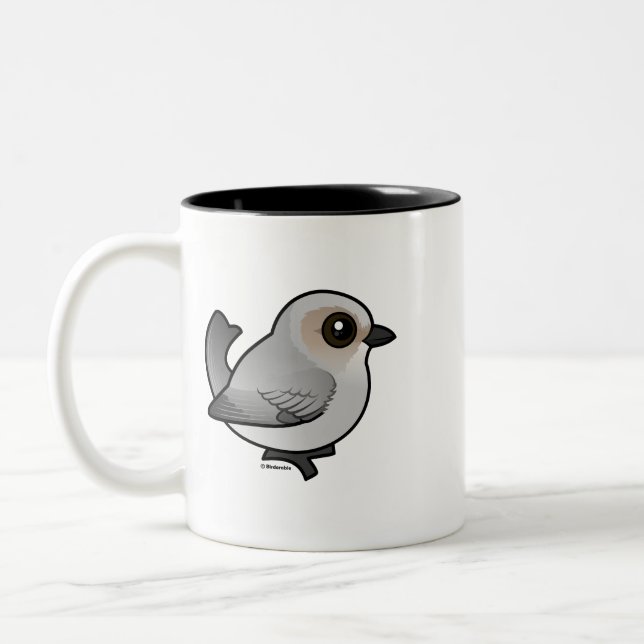 Birdorable Bushtit, Interior Race Two-Tone Coffee Mug (Left)