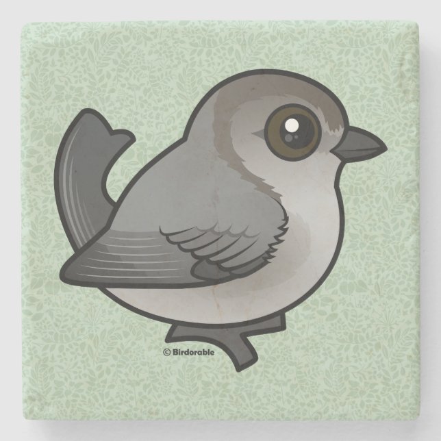 Birdorable Bushtit, Pacific Race Stone Coaster (Front)
