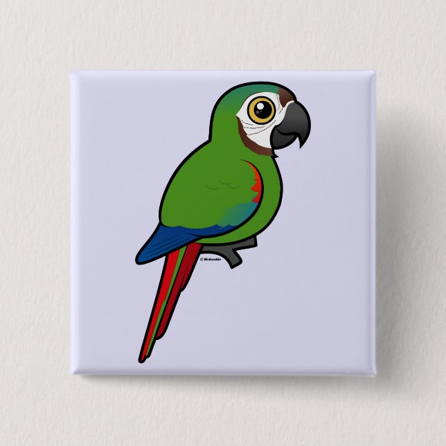 Birdorable Chestnut-fronted Macaw 15 Cm Square Badge (Front)