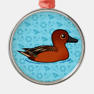 Birdorable Cinnamon Teal Metal Tree Decoration