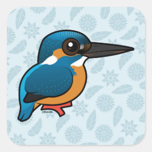 Birdorable Common Kingfisher Square Sticker