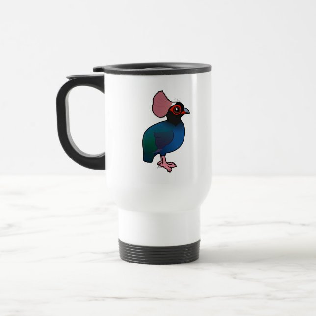 Birdorable Crested Partridge Travel Mug (Left)