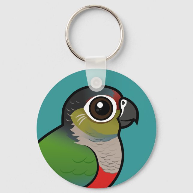 Birdorable Crimson-bellied Parakeet Key Ring (Front)