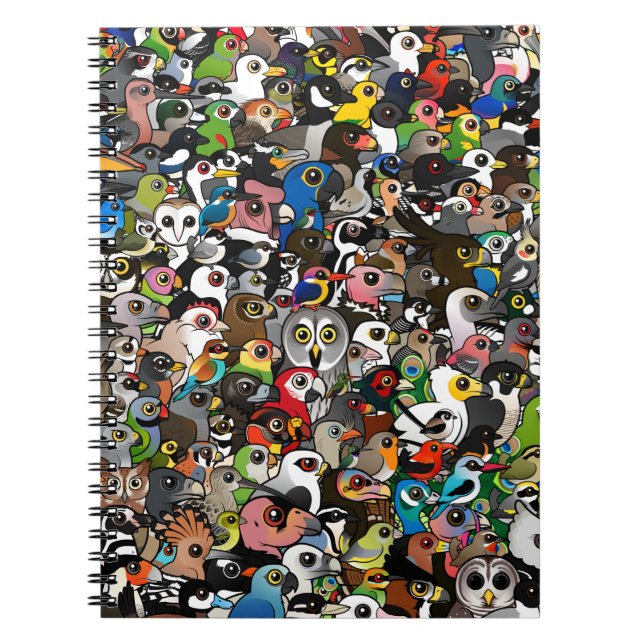 Birdorable Crowd Spiral Notebook (Front)