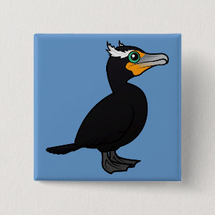 Birdorable Double-crested Cormorant 15 Cm Square Badge