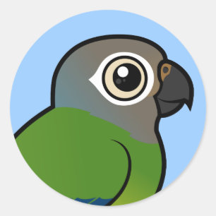 Birdorable Dusky-headed Conure Classic Round Sticker