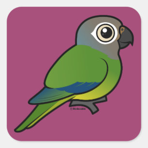 Birdorable Dusky-headed Conure Square Sticker