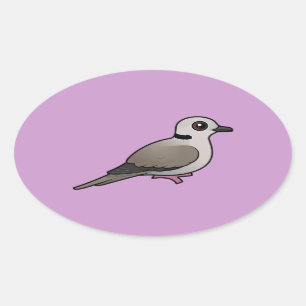 Birdorable Eurasian Collared Dove Oval Sticker
