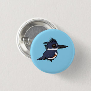 Birdorable Female Belted Kingfisher 3 Cm Round Badge