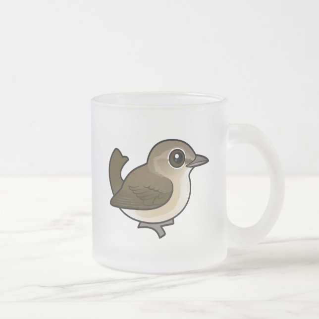 Birdorable Garden Warbler Frosted Glass Coffee Mug (Right)