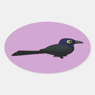 Birdorable Great-tailed Grackle Oval Sticker