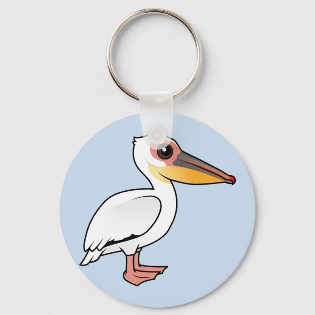 Birdorable Great White Pelican Key Ring (Front)
