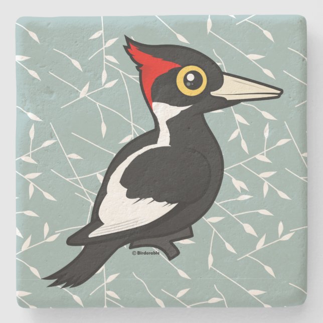Birdorable Ivory-billed Woodpecker Stone Coaster (Front)
