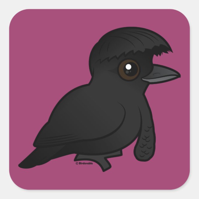 Birdorable Long-wattled Umbrellabird Square Sticker (Front)