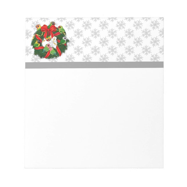 Birdorable Lovebirds Christmas Wreath Notepad (Front)