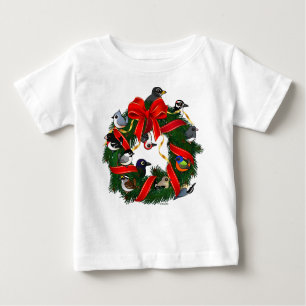 Birdorable NA Backyard Birds Christmas Wreath Baby T-Shirt