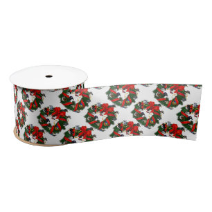 Birdorable NA Backyard Birds Christmas Wreath Satin Ribbon