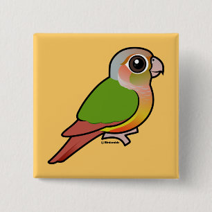 Birdorable Pineapple Green-cheeked Conure 15 Cm Square Badge