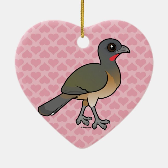 Birdorable Plain Chachalaca Ceramic Tree Decoration (Back)