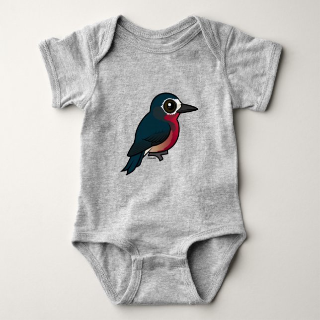 Birdorable Puerto Rican Woodpecker Baby Bodysuit (Front)
