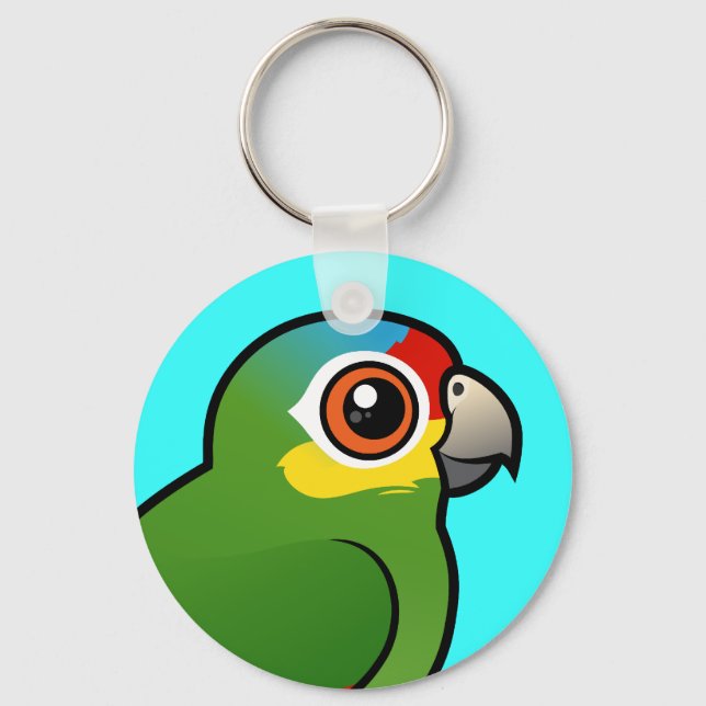 Birdorable Red-lored Parrot Key Ring (Front)
