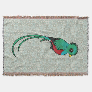 Birdorable Resplendent Quetzal Throw Blanket