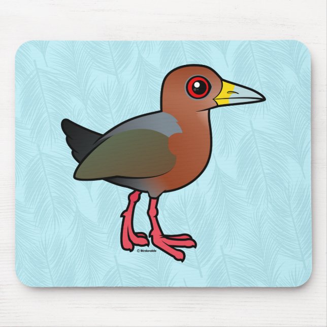 Birdorable Rufous-necked Wood-Rail Mouse Pad (Front)