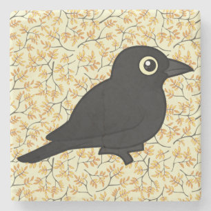 Birdorable Rusty Blackbird Stone Coaster
