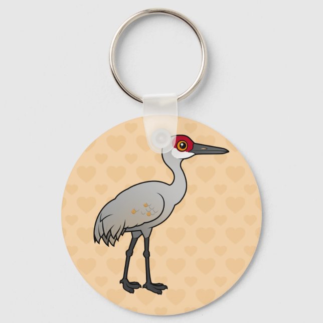 Birdorable Sandhill Crane Key Ring (Front)