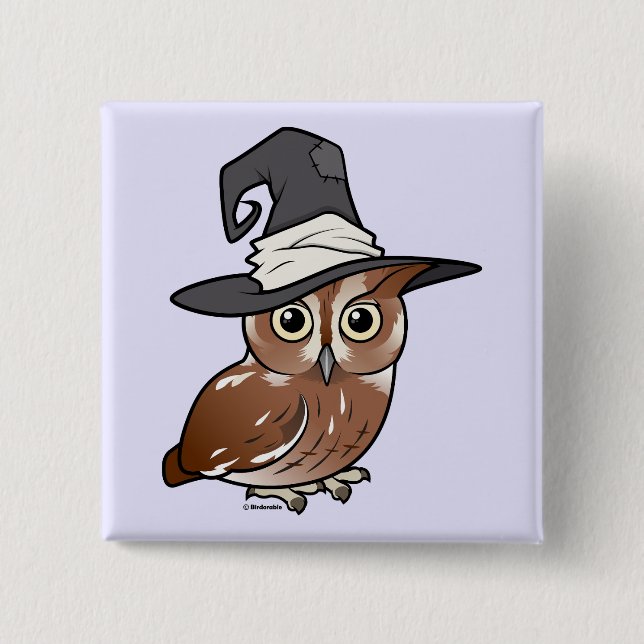 Birdorable Screech Owl Witch 15 Cm Square Badge (Front)