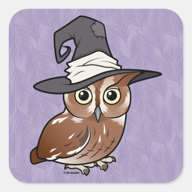 Birdorable Screech Owl Witch Square Sticker (Front)