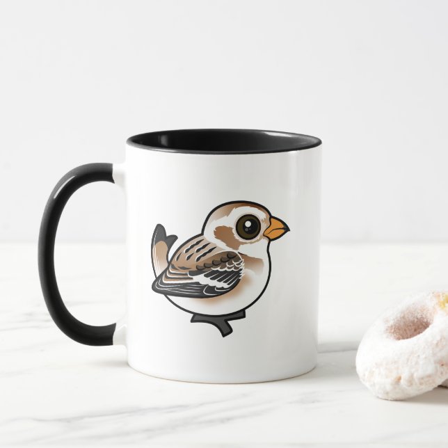 Birdorable Snow Bunting Mug (With Donut)