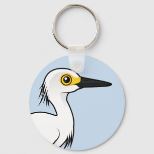 Birdorable Snowy Egret Key Ring