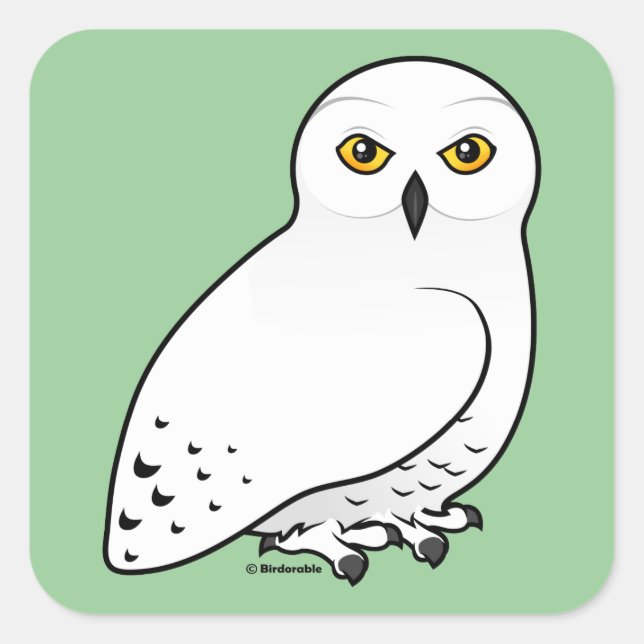 Birdorable Snowy Owl Square Sticker (Front)