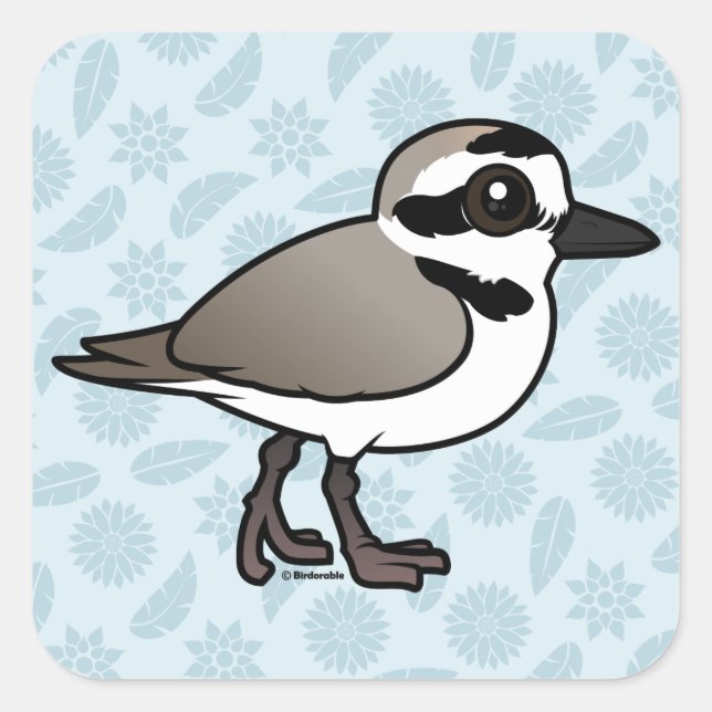 Birdorable Snowy Plover Square Sticker (Front)