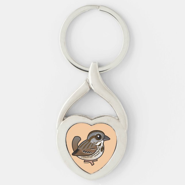 Birdorable Song Sparrow Key Ring (Front)