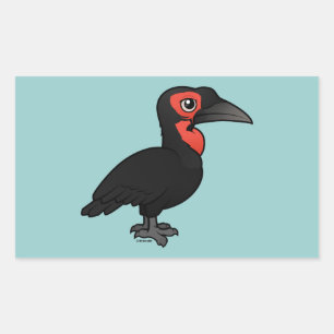 Birdorable Southern Ground Hornbill Rectangular Sticker
