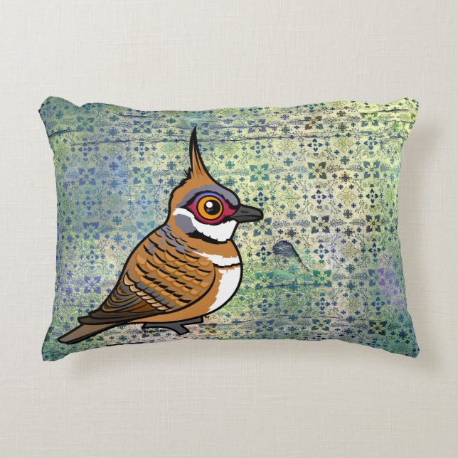 Birdorable Spinifex Pigeon Cartoon Bird Decorative Cushion (Front)