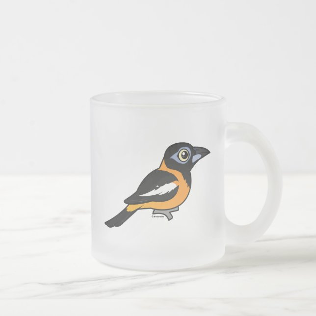 Birdorable Venezuelan Troupial Frosted Glass Coffee Mug (Right)